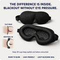 NightSeal 3D Sleep Mask with contoured eye cups designed to help reduce direct eyelid contact