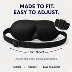 NightSeal sleep mask with adjustable 40 to 75 centimeter elastic strap