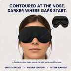NightSeal sleep mask contoured around the nose to help reduce light gaps